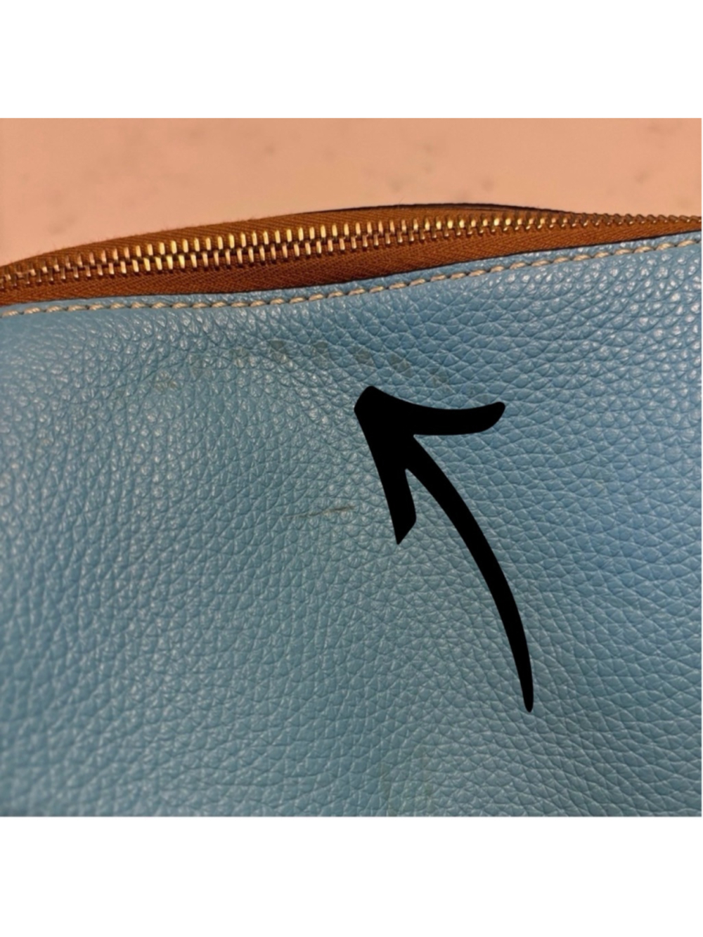 Dooney & Bourke Pebble Leather Large Satchel Sky Blue Brown Tassel Shoulder Bag - Picture 6 of 15